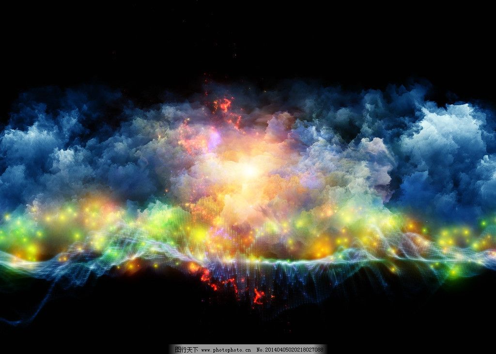 梦幻星空油画水彩画图片