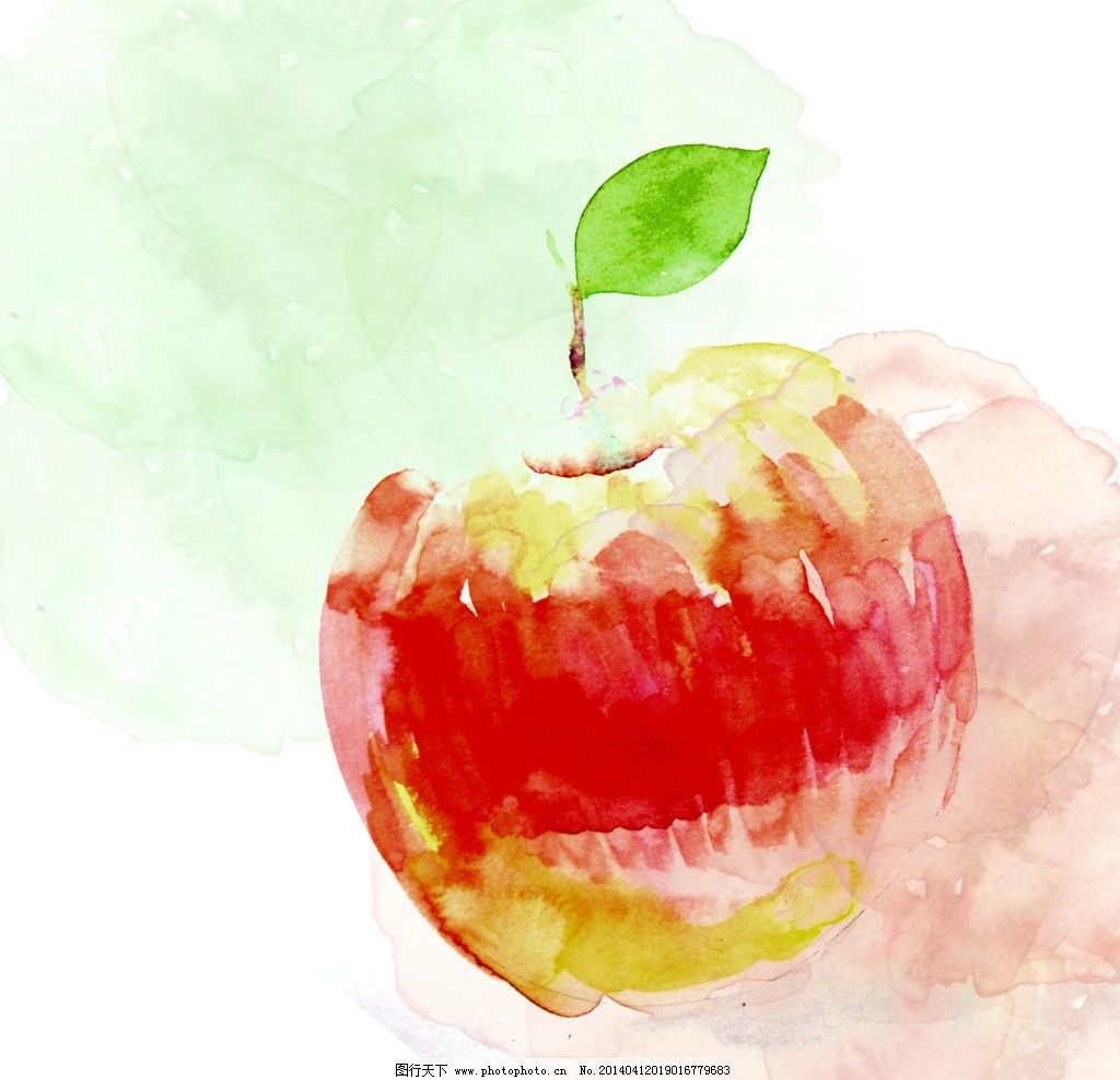 水彩红苹果图片