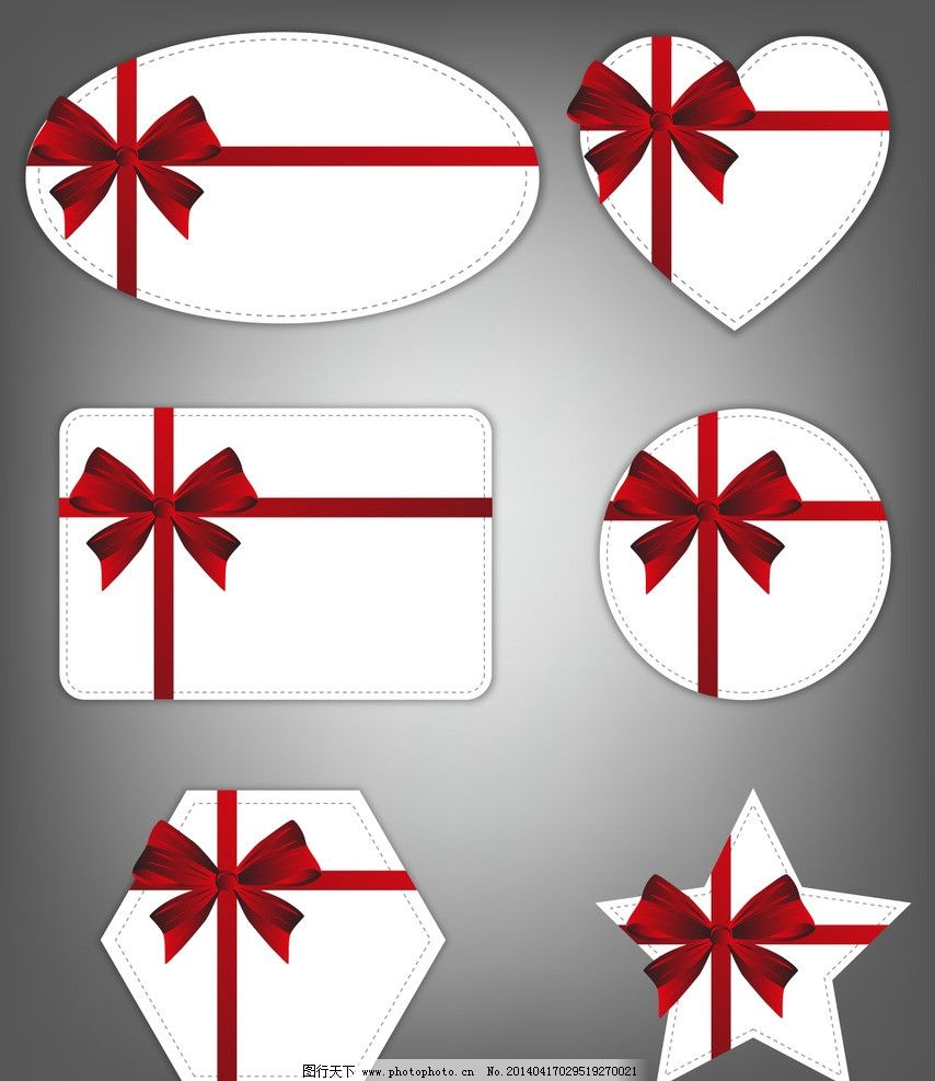 蝴蝶结卡片图片,情人节 生日 红色丝带 礼盒包装 礼物包装-图行天下图库