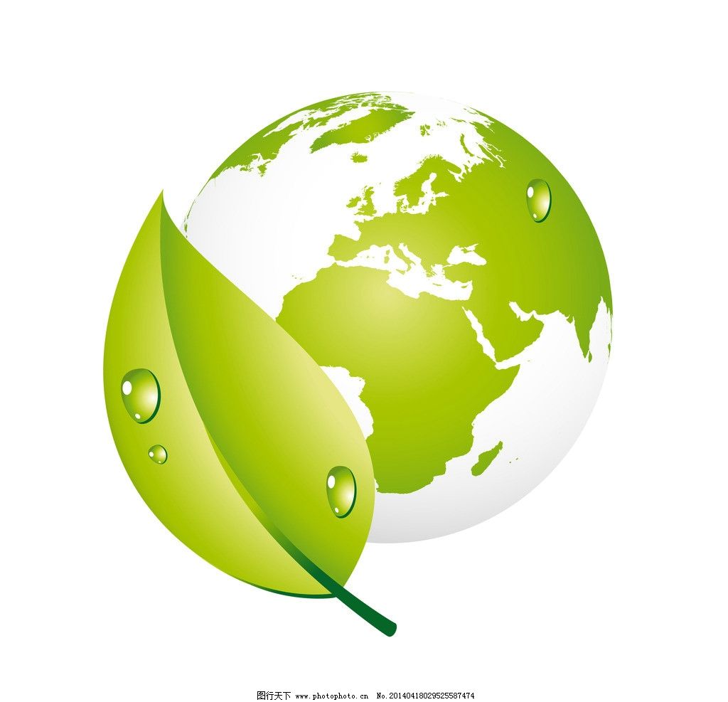 绿叶图片,绿色 叶子 水珠 地球 环保背景 环保素材-图行天下图库