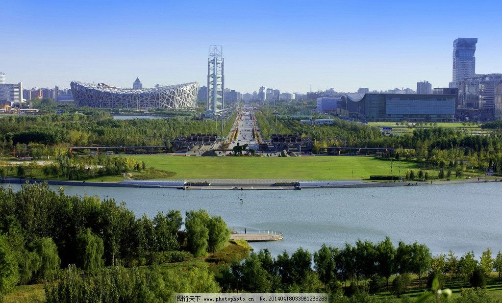 北京奥林匹克公园图片,奥运 鸟巢 人工湖 绿地 