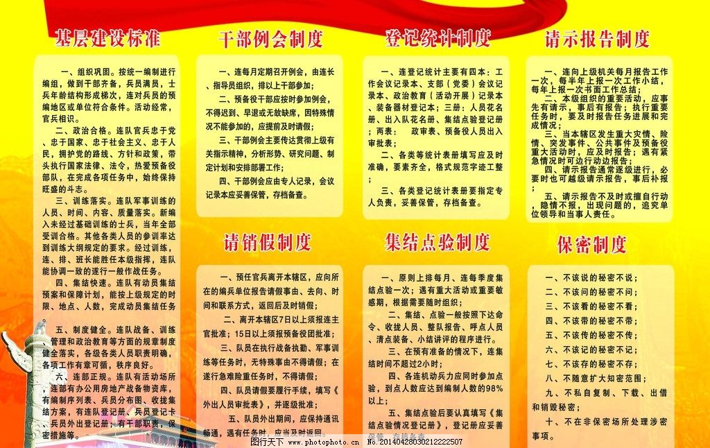 部队职责 七项制度图片_展板模板_广告设计_图