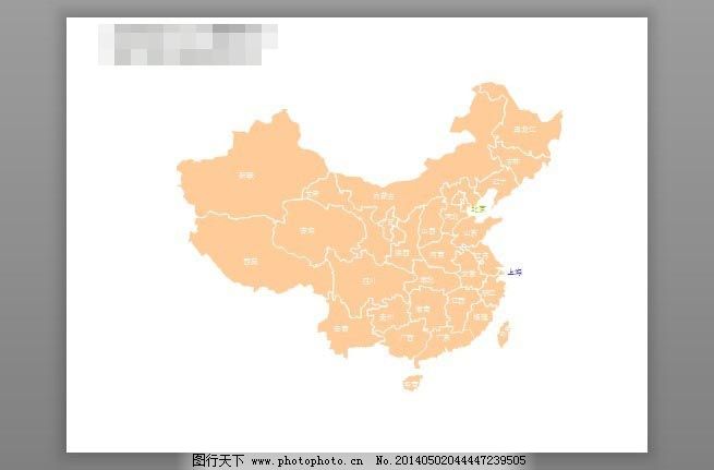 橙黄色的中国地图ppt素材图片