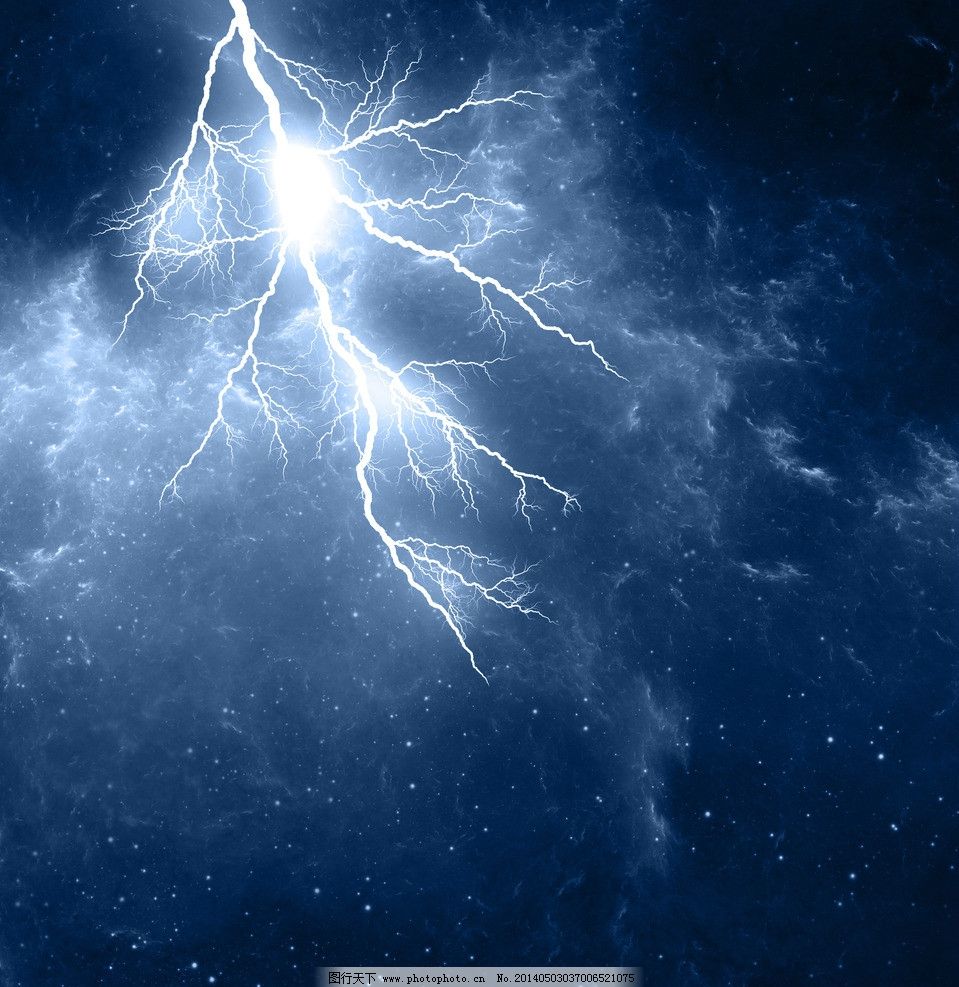 闪电打雷图片