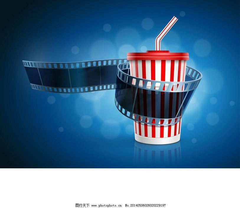 可乐电影胶片电影素材图片