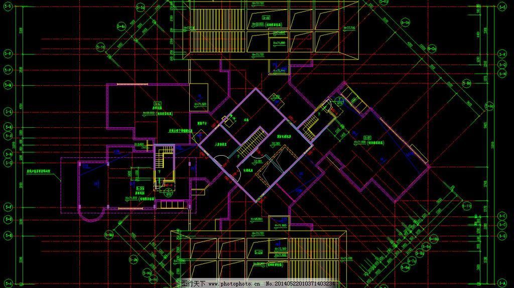 黄埔雅苑 5座住宅楼机房层平面图图片_园林景