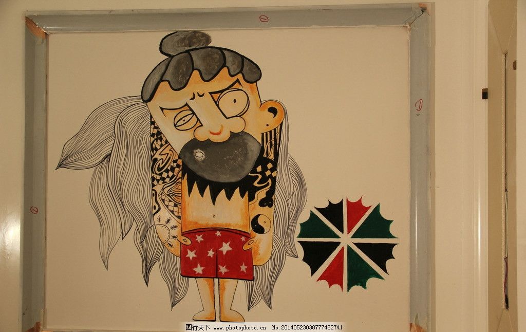 人物墙绘丙烯颜料墙绘图片