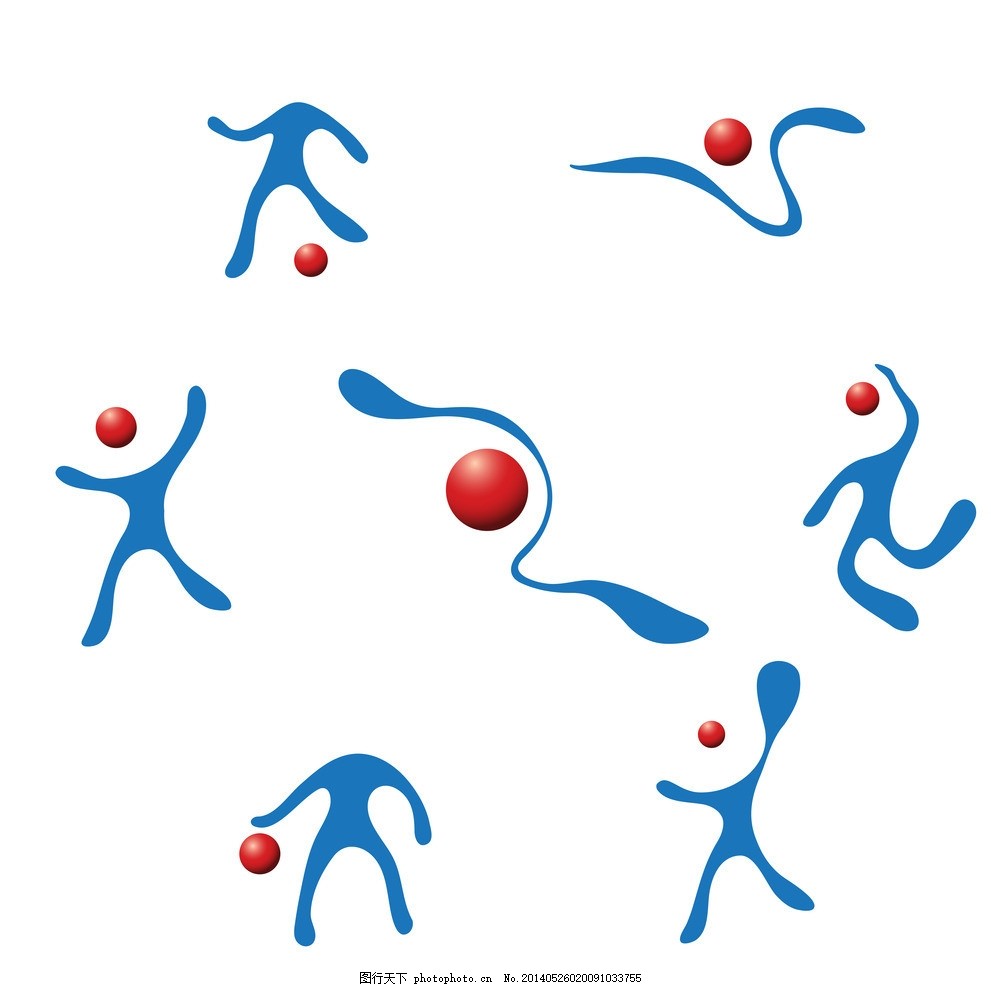 运动小人图标 各种动作 抽象 手绘 创意 健身元素标识 锻炼 卡通小人