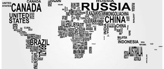 国名英文世界地图矢量素材,国名英文世界地图