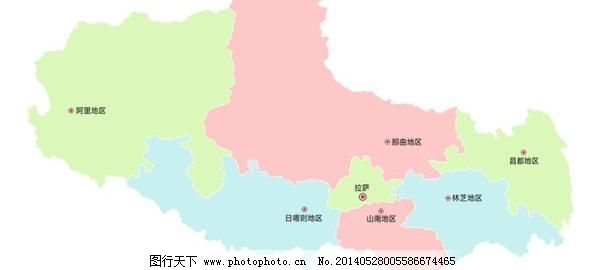 西藏地图矢量素材 CDR