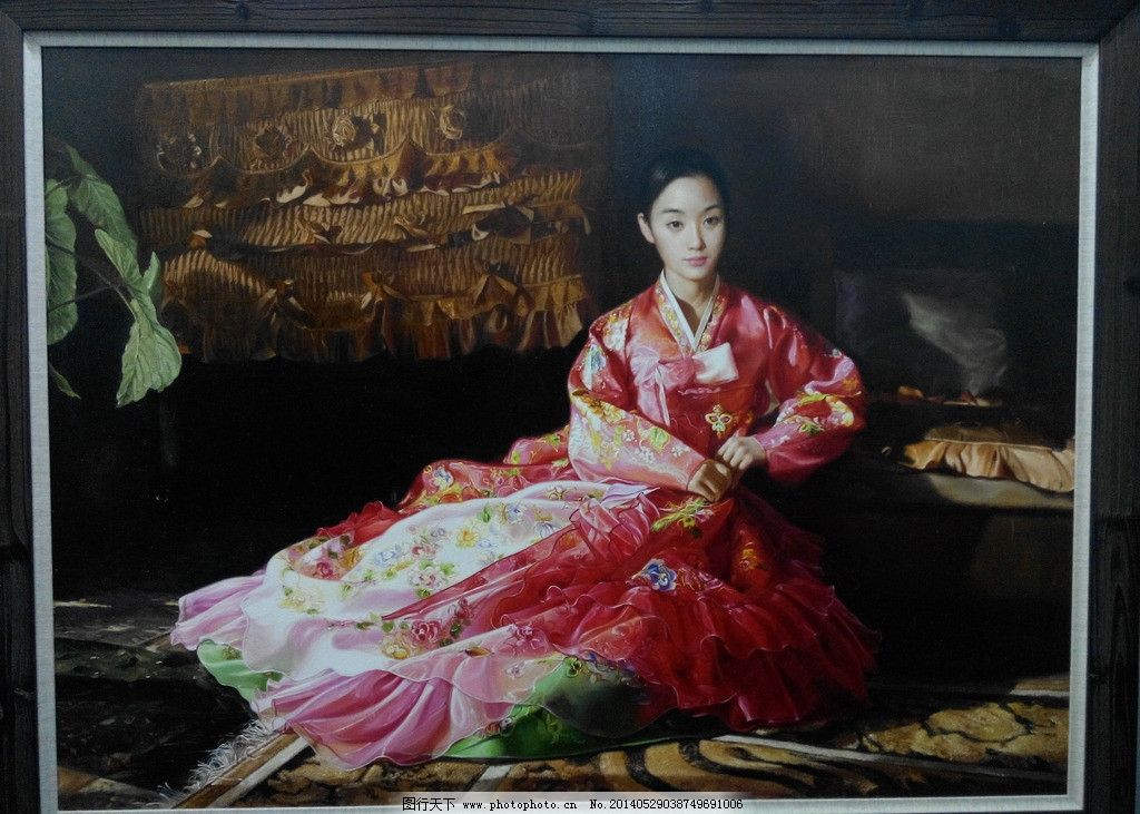 油画人物 朝鲜 高清 写实 油画 人物 美术绘画 文化艺术 摄影 72dpi