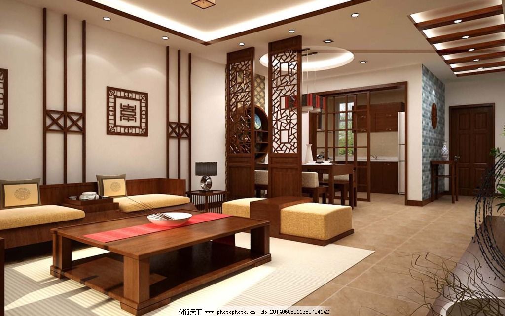 中式客厅设计 中式客厅设计免费下载 装修 家居装饰素材 室内设计