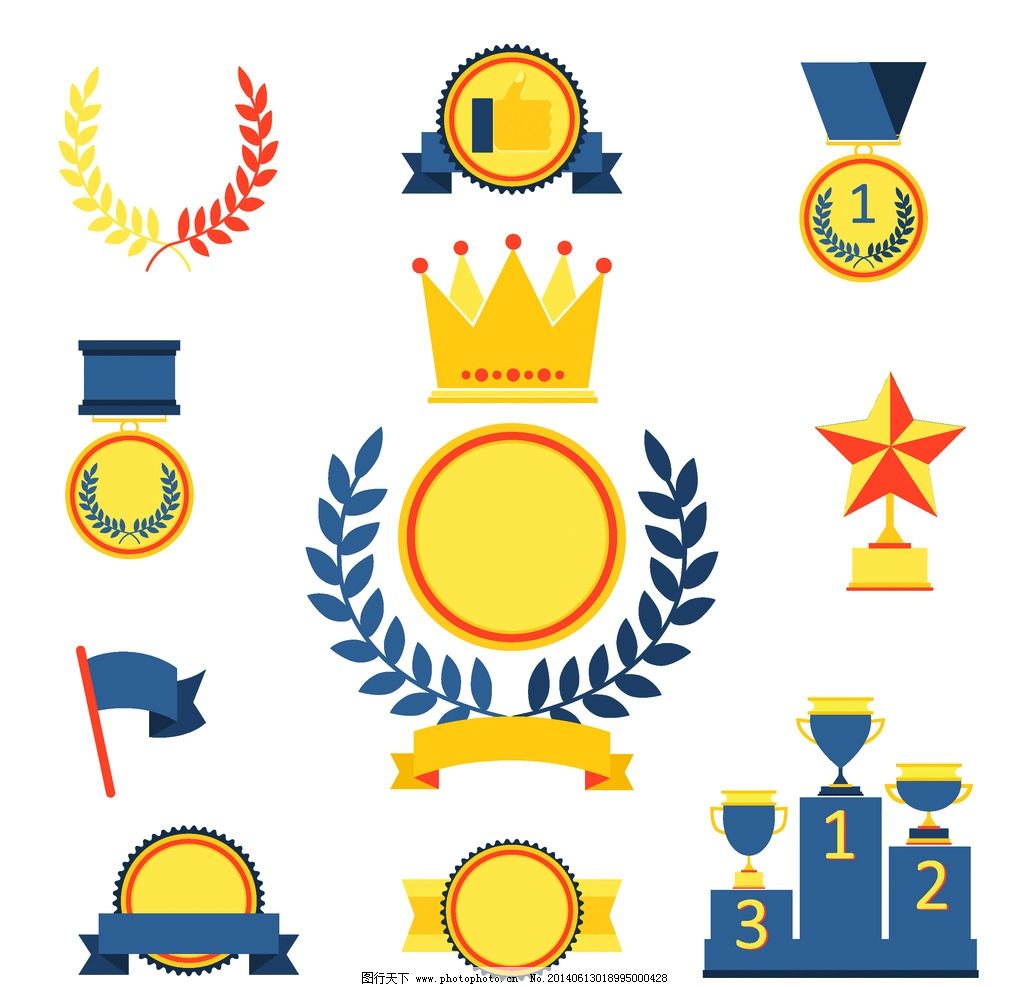 冠军奖杯奖牌图片