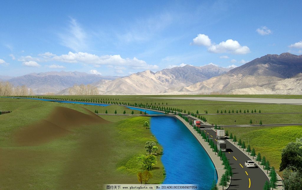 标准二级公路绿化效果图图片