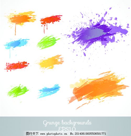 色漆溅垃圾矢量背景01,背景色的垃圾涂料背景矢量 矢量图-图行天下图库