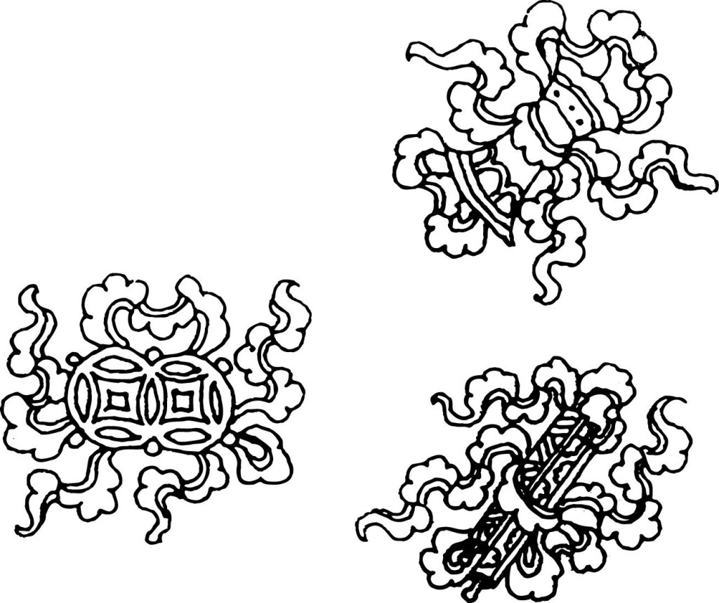 复古花纹底纹素材免费下载 茶壶 传统 复古 古代花纹 剑 书 古代花纹 复古 传统 剑 书 茶壶 矢量图 花纹花边