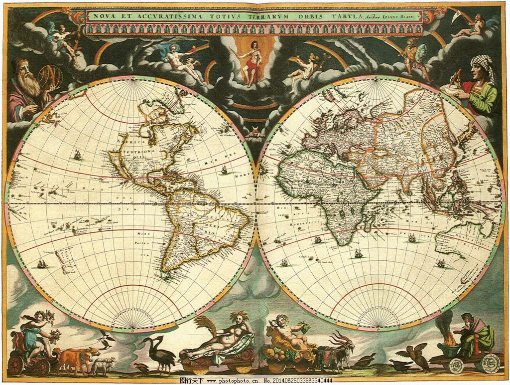 东西半球世界地图图片