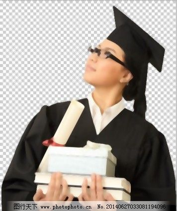 女学生戴眼镜PSD分层,毕业 博士帽 教育类 学