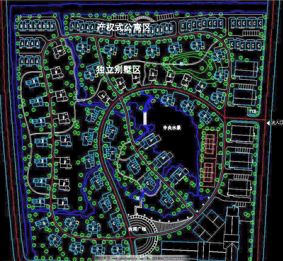 别墅 叠加 公馆 建筑设计 立面图 平面图 剖面图 施工图 某别墅小区的