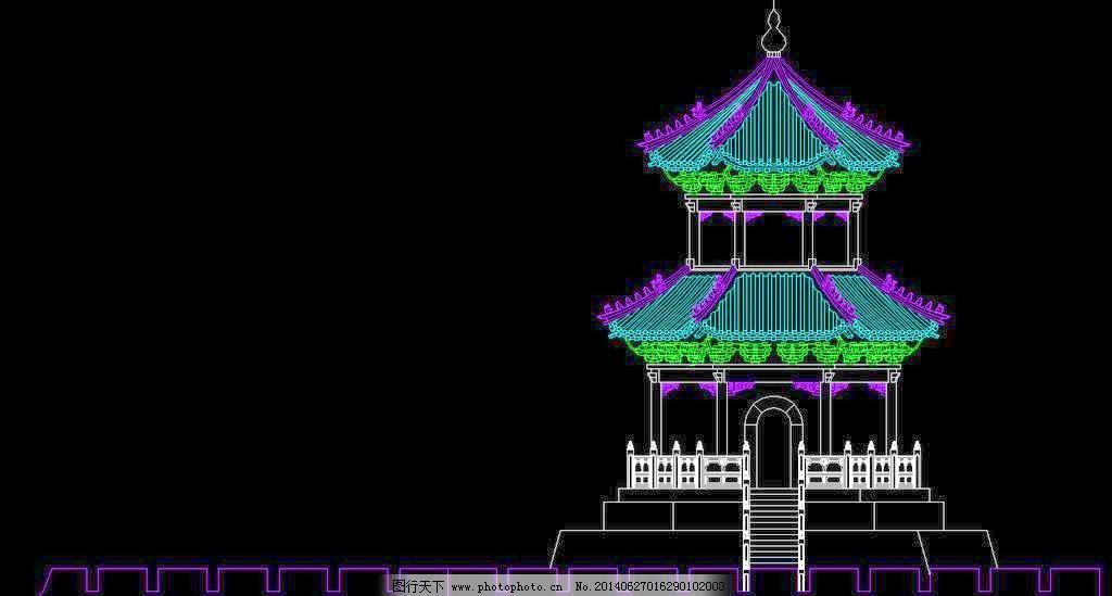 仿古长度楼_室内外墙_CAD图库_图行天下素材cad图纸量量要怎么魁星图片