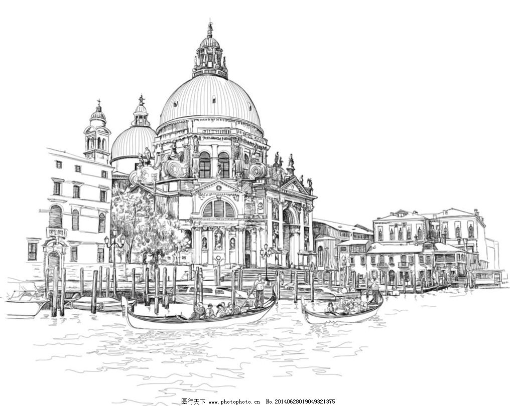 威尼斯大运河设计图__绘画书法_文化艺术_设计图库_昵图网nipic.com