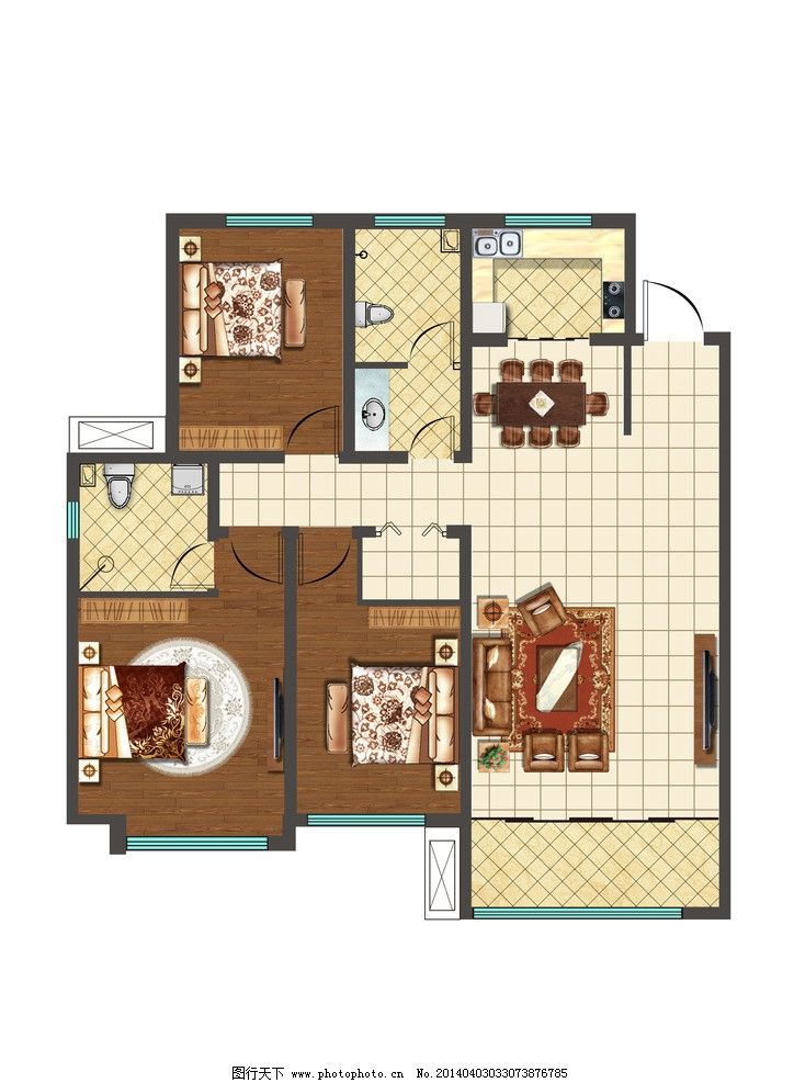 户型图,素材,户型平面图,家具素材,户型布置,户型渲图,PSD分层素材,源文件,300DPI,PSD