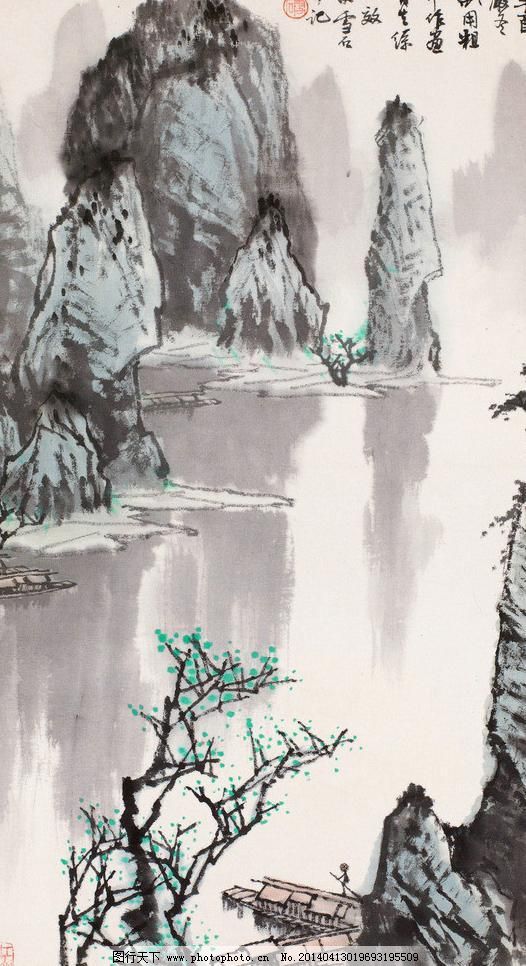 中国水墨画○璃江春色