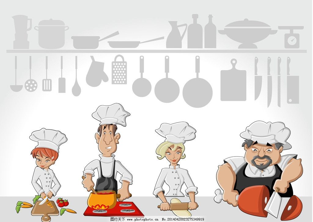design 卡通职业人物图片_职业人物_人物图库_图行天下图 厨师图片