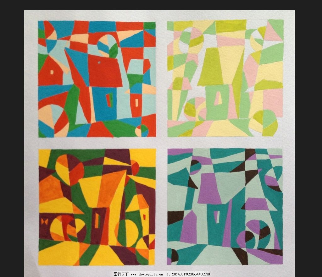 春夏秋冬四格色彩构成图片 材质贴图 环境设计 图行天下素材网