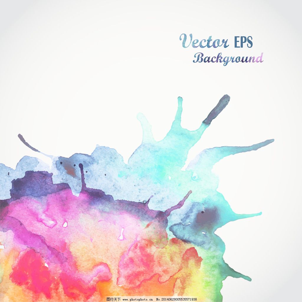 水彩手绘角设计水彩画组成与空元素的文本消息的剪贴簿图片 效果元素 设计元素 图行天下素材网